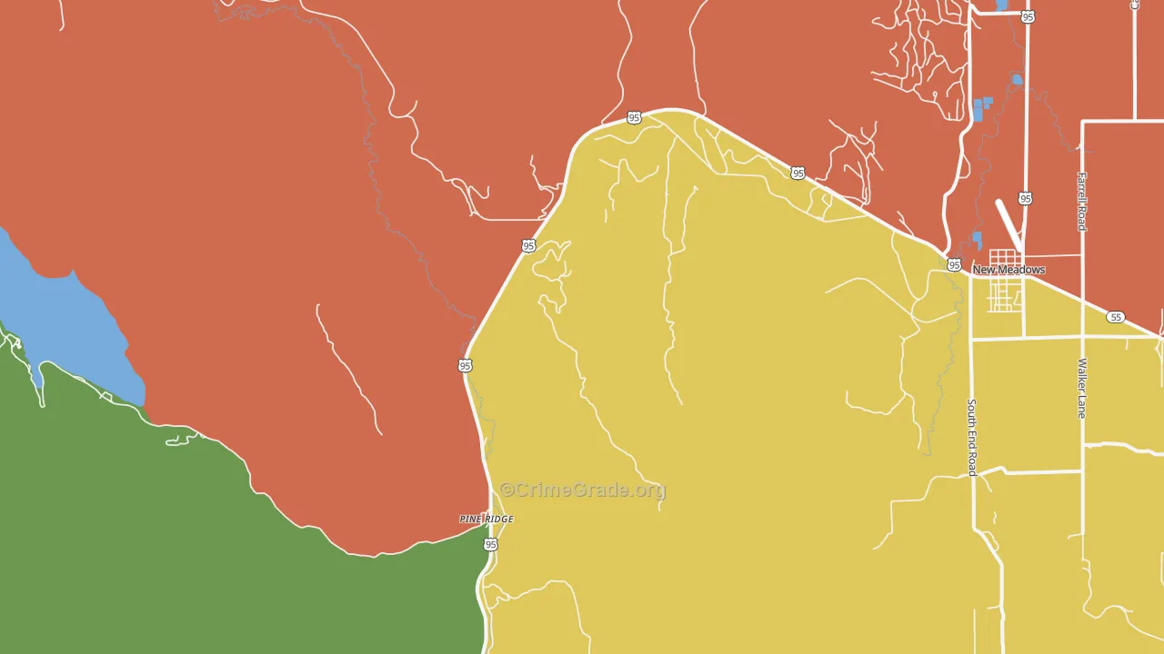 Pine Ridge, ID Map of Assault Rates