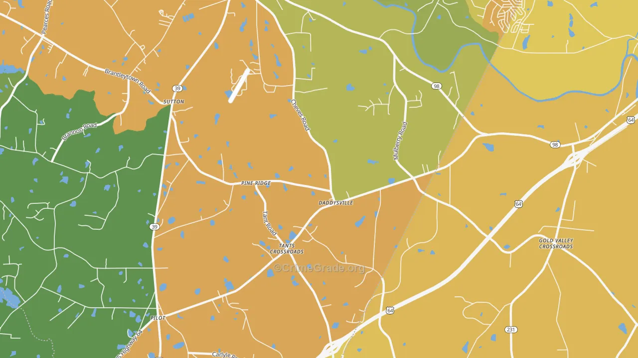 Pine Ridge, NC Map of Assault Rates