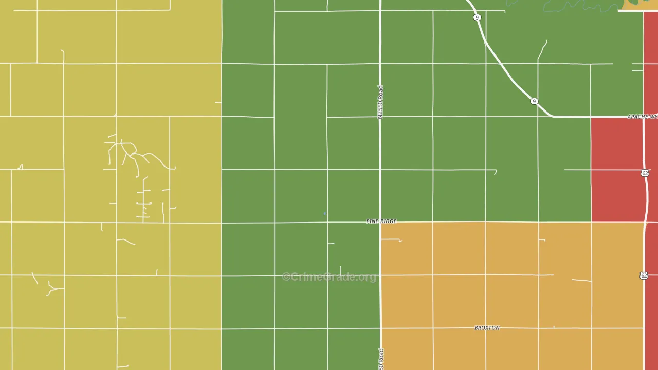 Pine Ridge, OK Map of Assault Rates