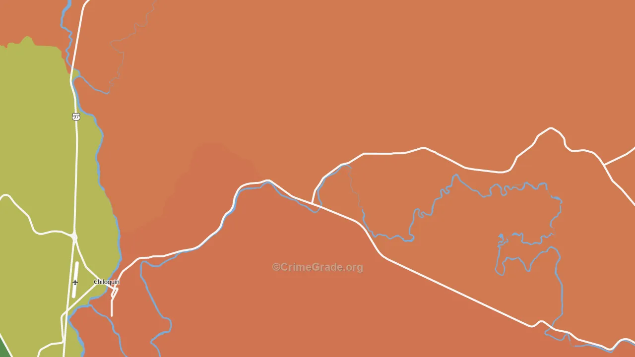 Pine Ridge, OR Map of Assault Rates