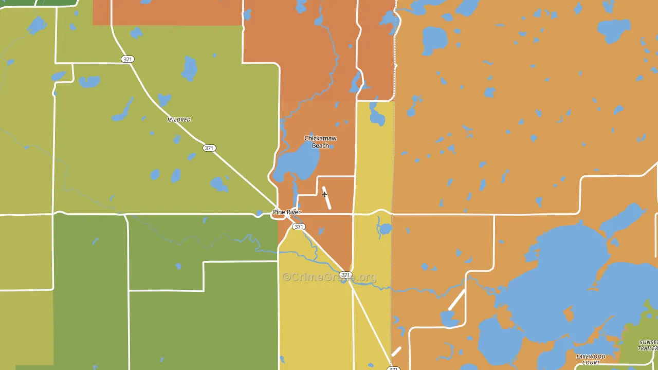 Pine River, MN Map of Assault Rates