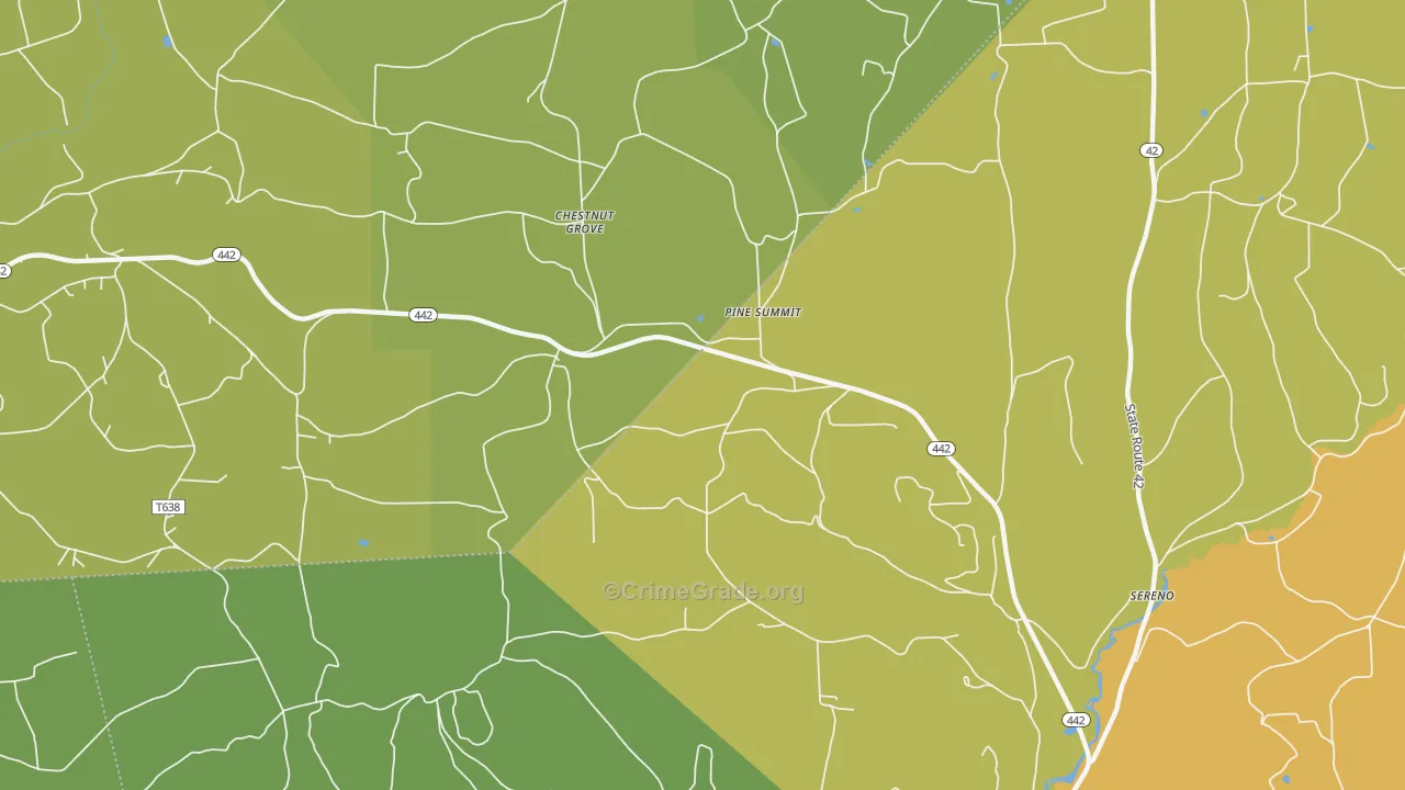 Pine Summit, PA Map of Assault Rates