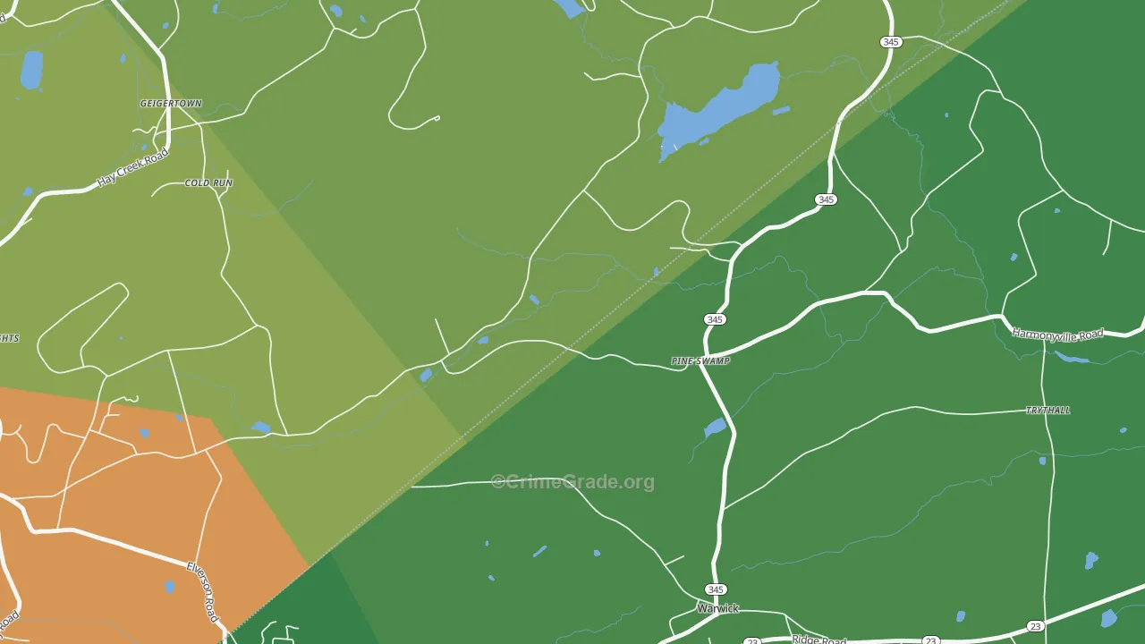 Pine Swamp, PA Map of Assault Rates