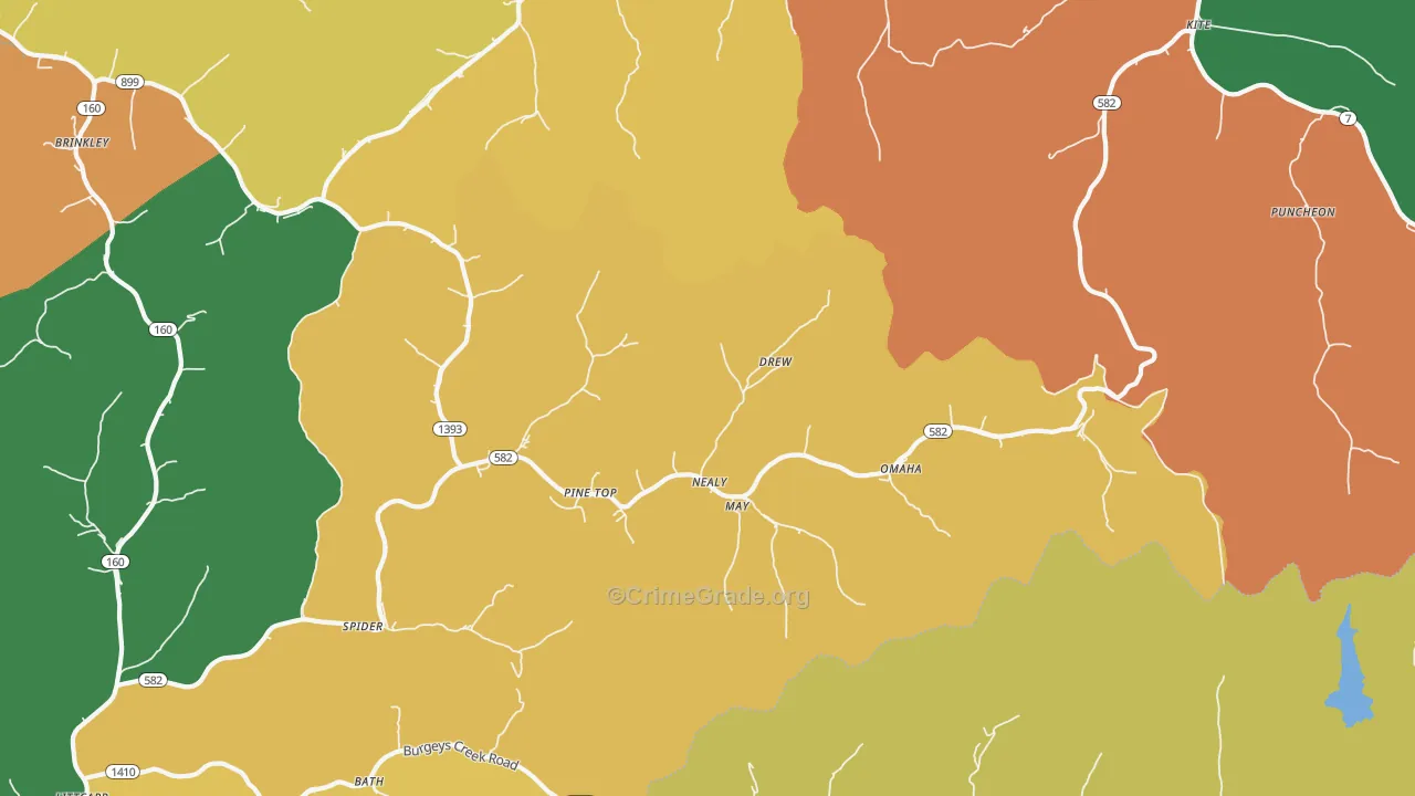 Pine Top, KY Map of Assault Rates