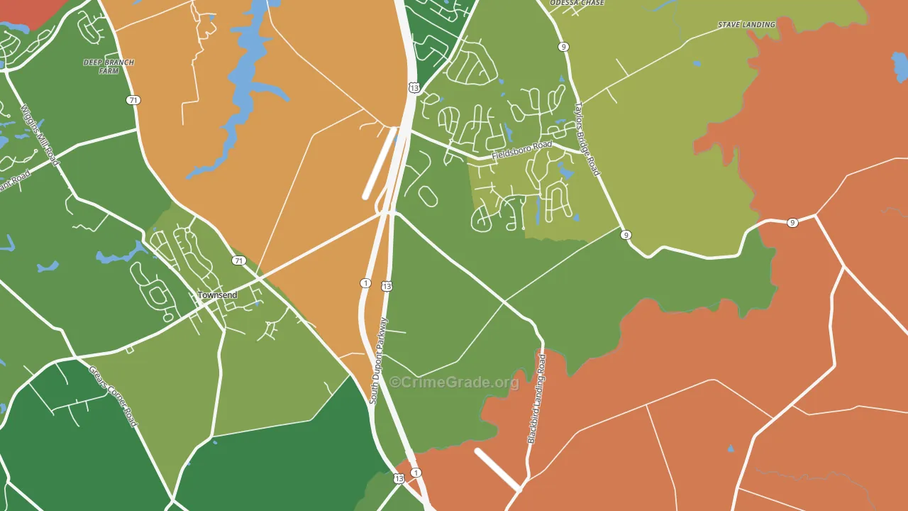 Pine Tree Corners, DE Map of Assault Rates