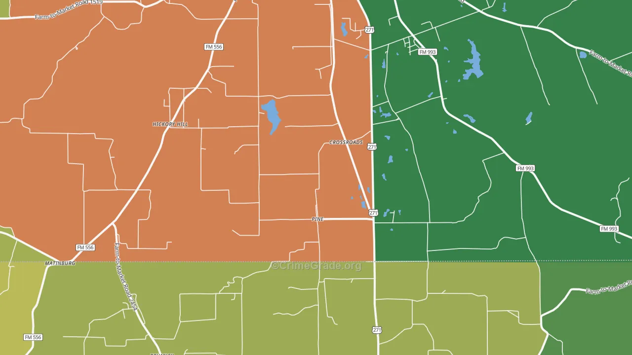 Pine, TX Map of Assault Rates