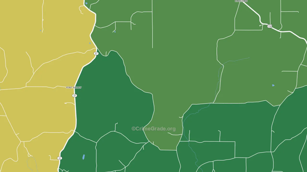 Pine Valley, IN Map of Assault Rates