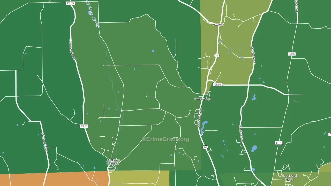 Pine Valley, NY Map of Assault Rates