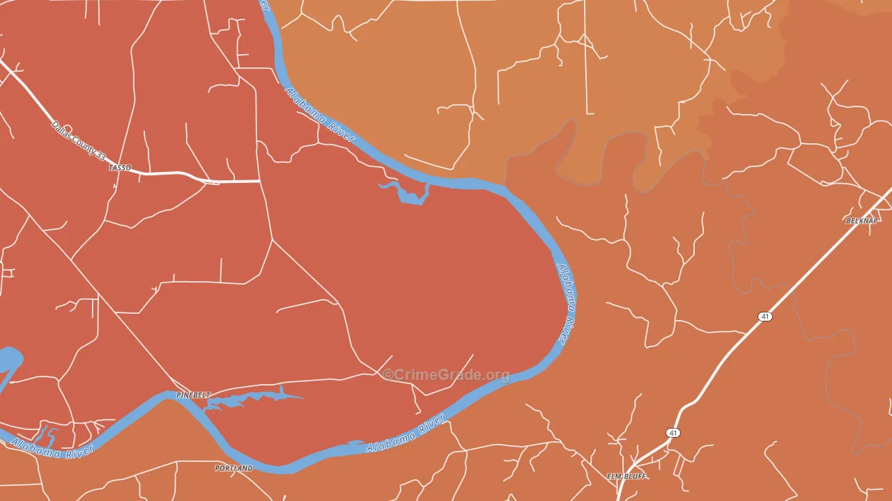 Pinebelt, AL Map of Assault Rates