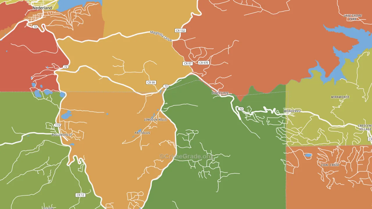 Pinecliffe, CO Map of Assault Rates