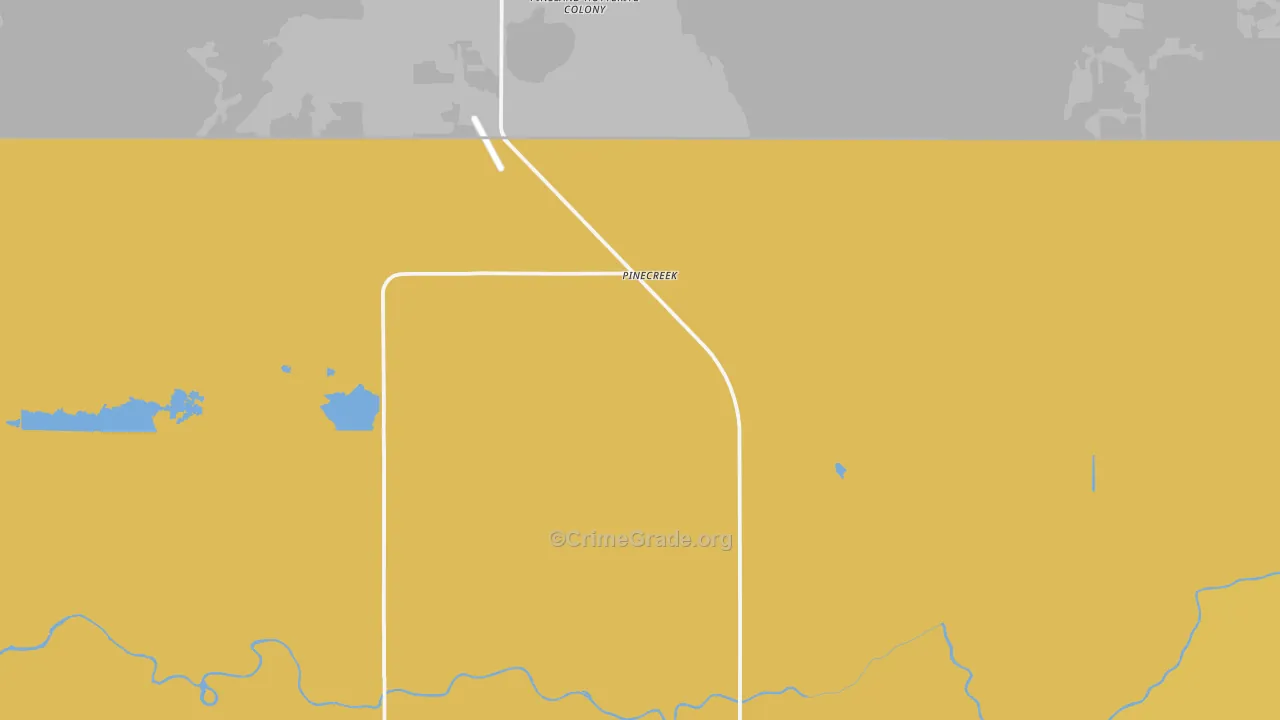 Pinecreek, MN Map of Assault Rates
