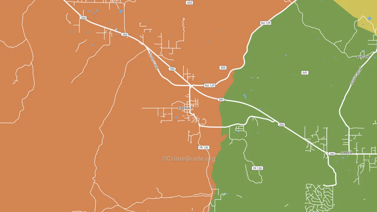 Pinedale, AZ Map of Assault Rates