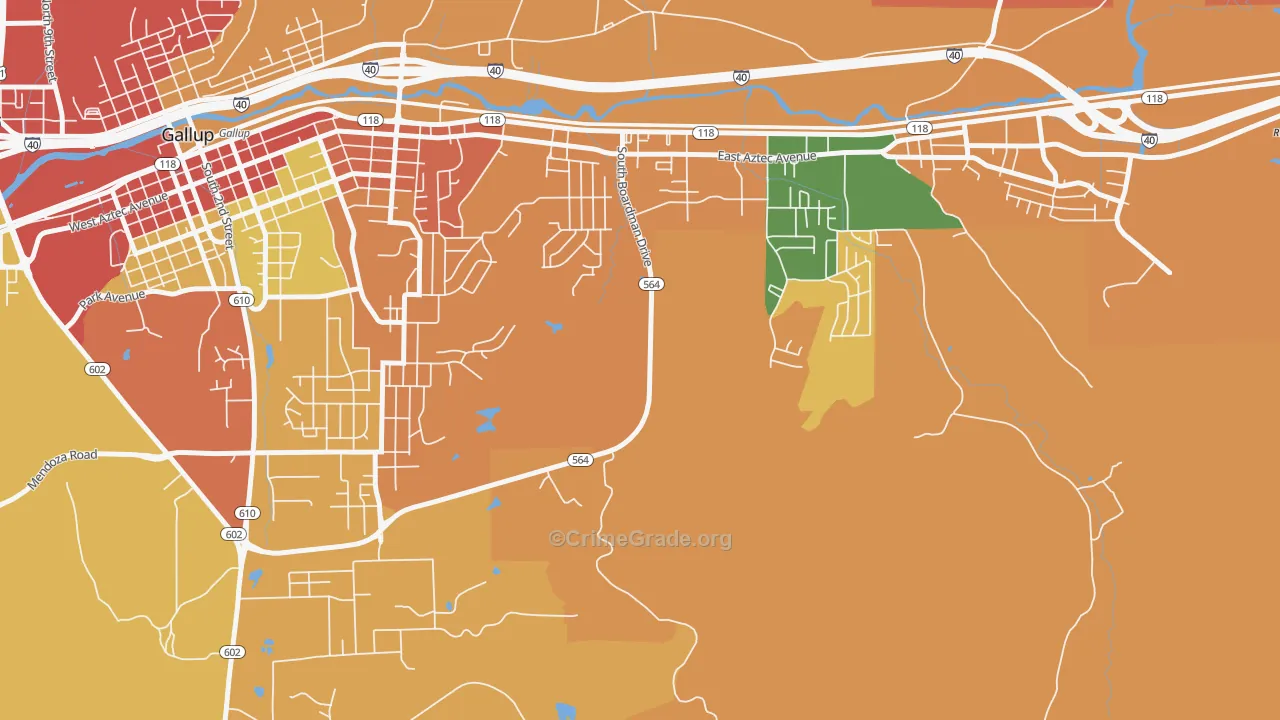 Pinedale, NM Map of Assault Rates