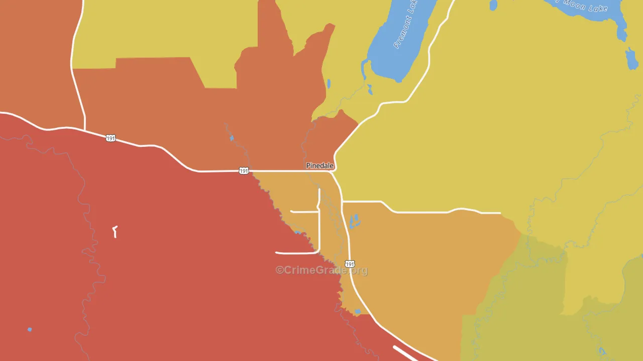 Pinedale, WY Map of Assault Rates