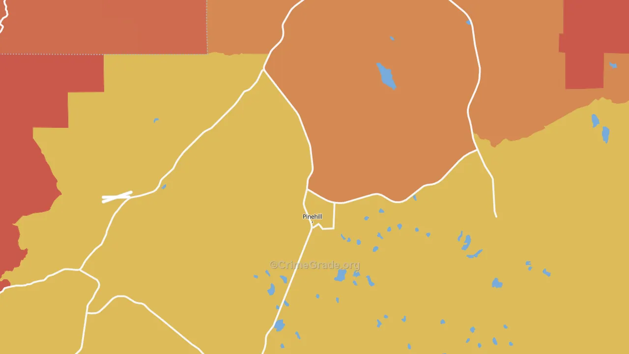 Pinehill, NM Map of Assault Rates