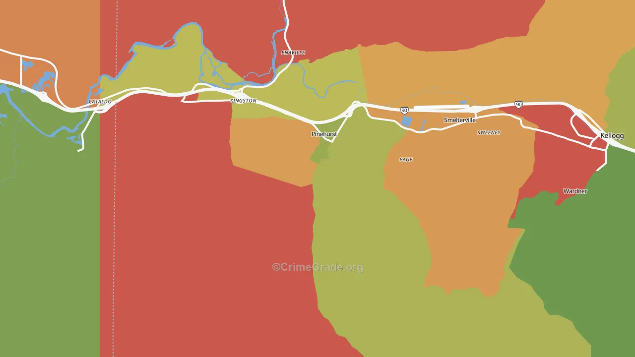 Pinehurst, ID Map of Assault Rates