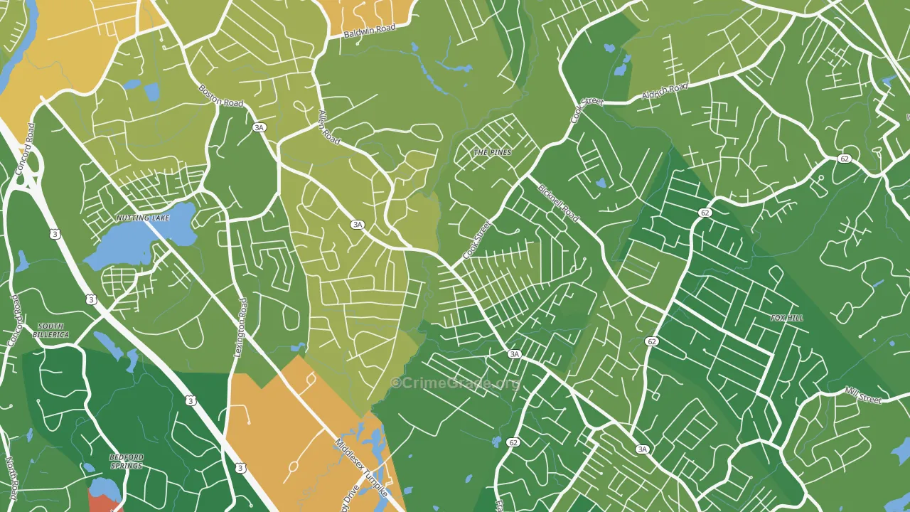 Pinehurst, MA Map of Assault Rates
