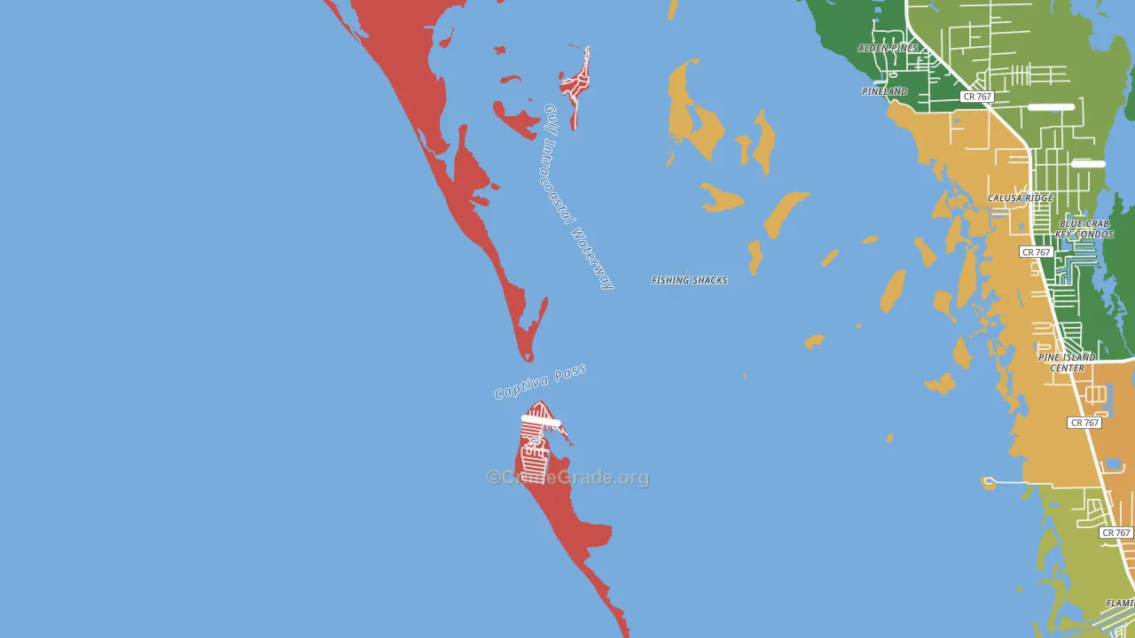 Pineland, FL Map of Assault Rates
