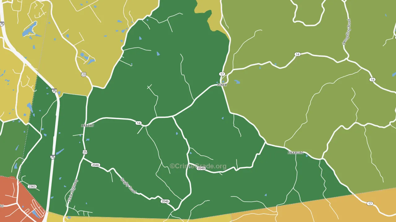Piner, KY Map of Assault Rates