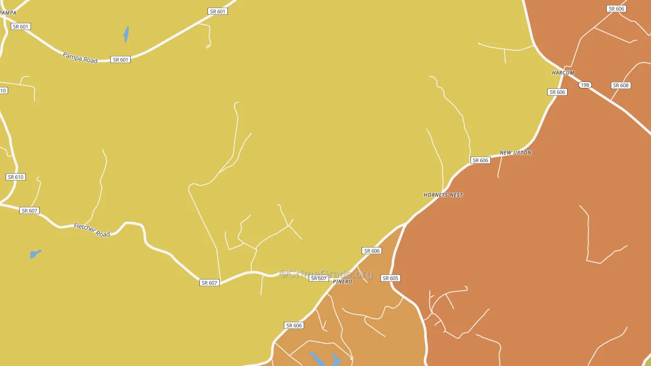 Pinero, VA Map of Assault Rates