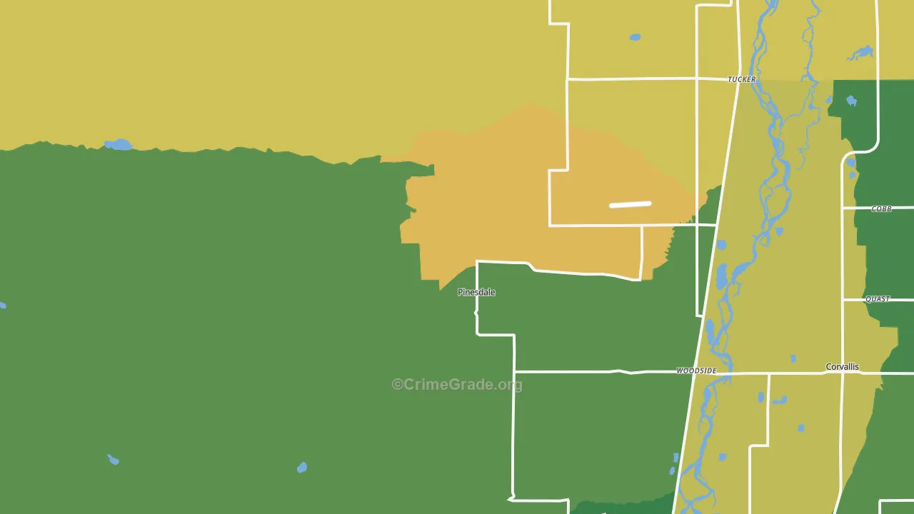 Pinesdale, MT Map of Assault Rates