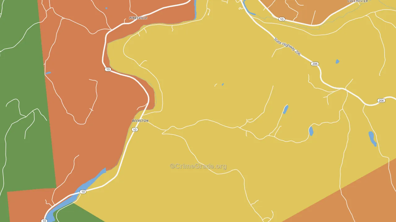 Pinesville, NY Map of Assault Rates