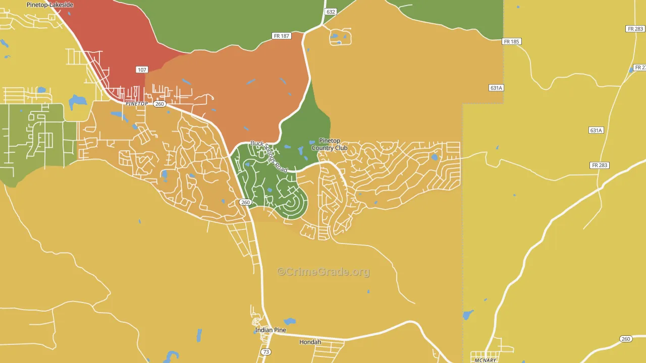 Pinetop Country Club, AZ Map of Assault Rates
