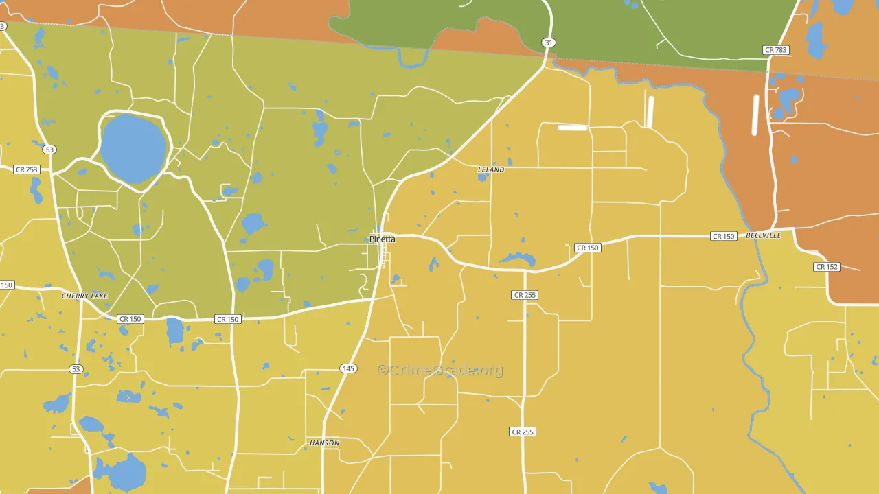 Pinetta, FL Map of Assault Rates