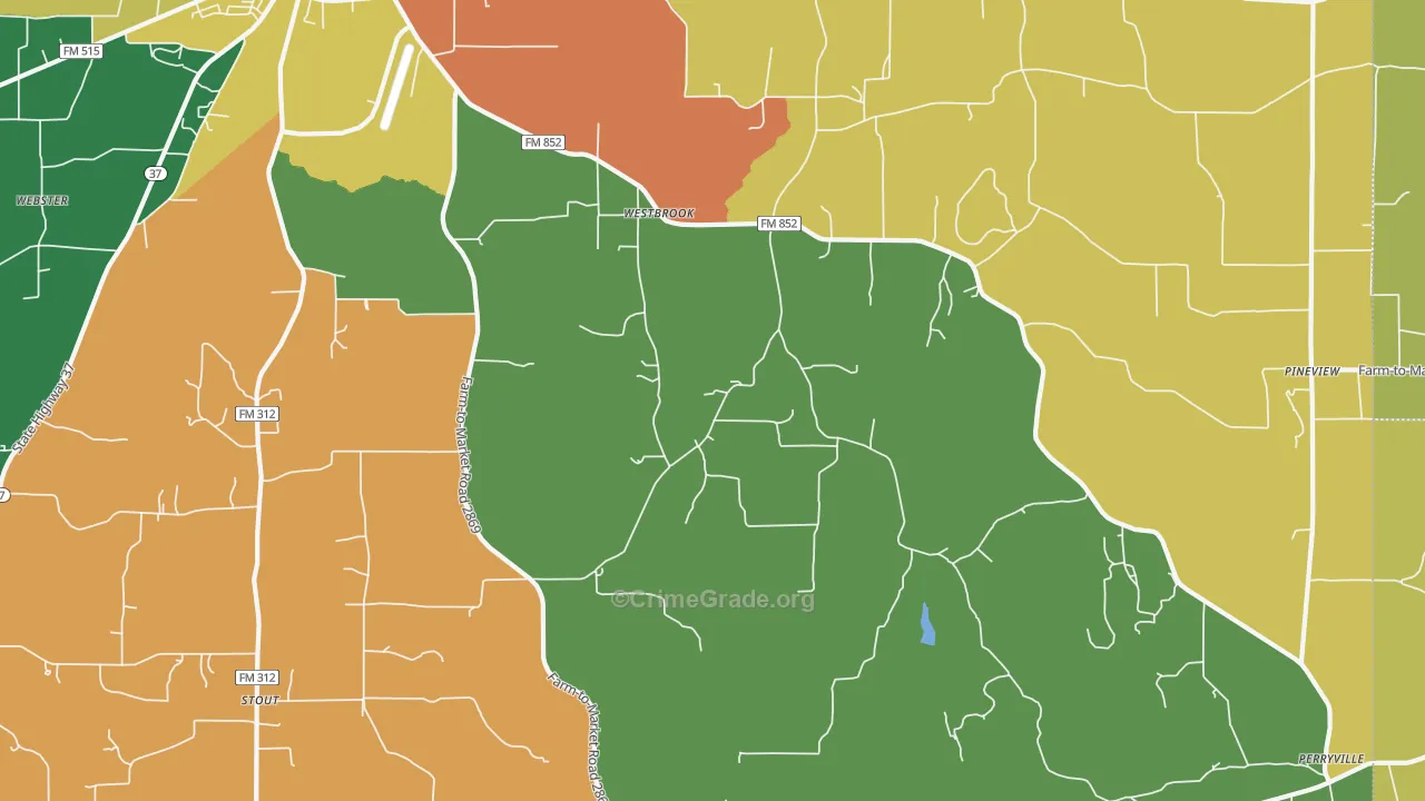 Pineview, TX Map of Assault Rates