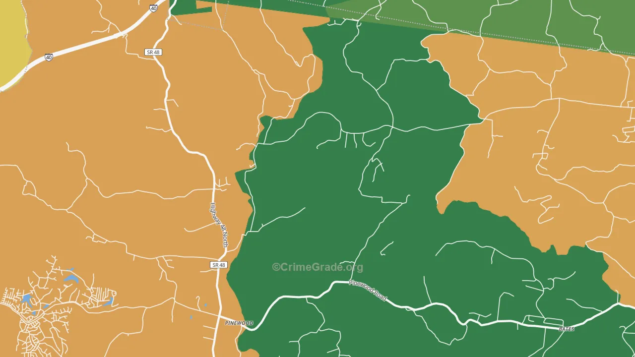 Pinewood, TN Map of Assault Rates