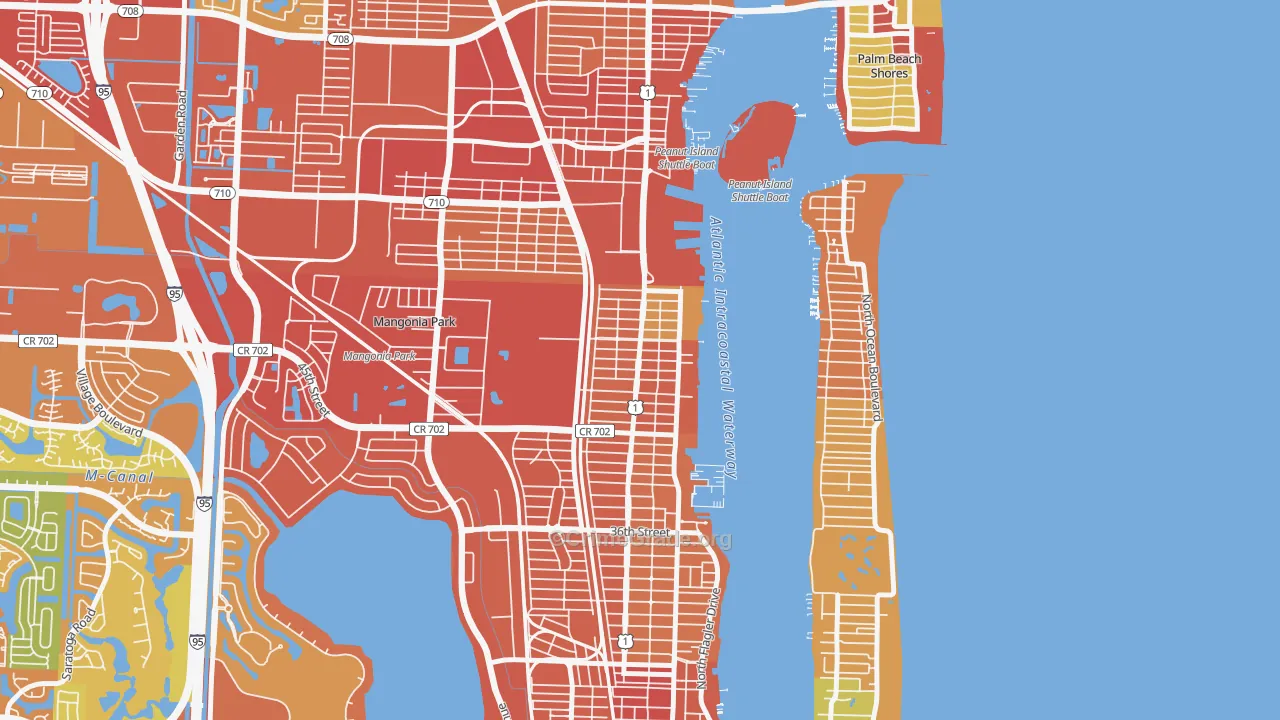 Pinewood-West Palm Beach, West Palm Beach, FL Map of Assault Rates