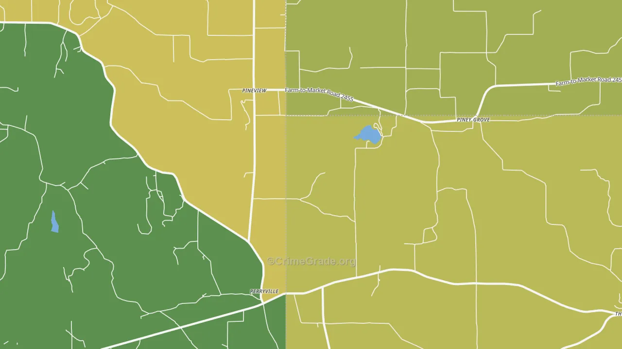 Piney Grove, TX Map of Assault Rates