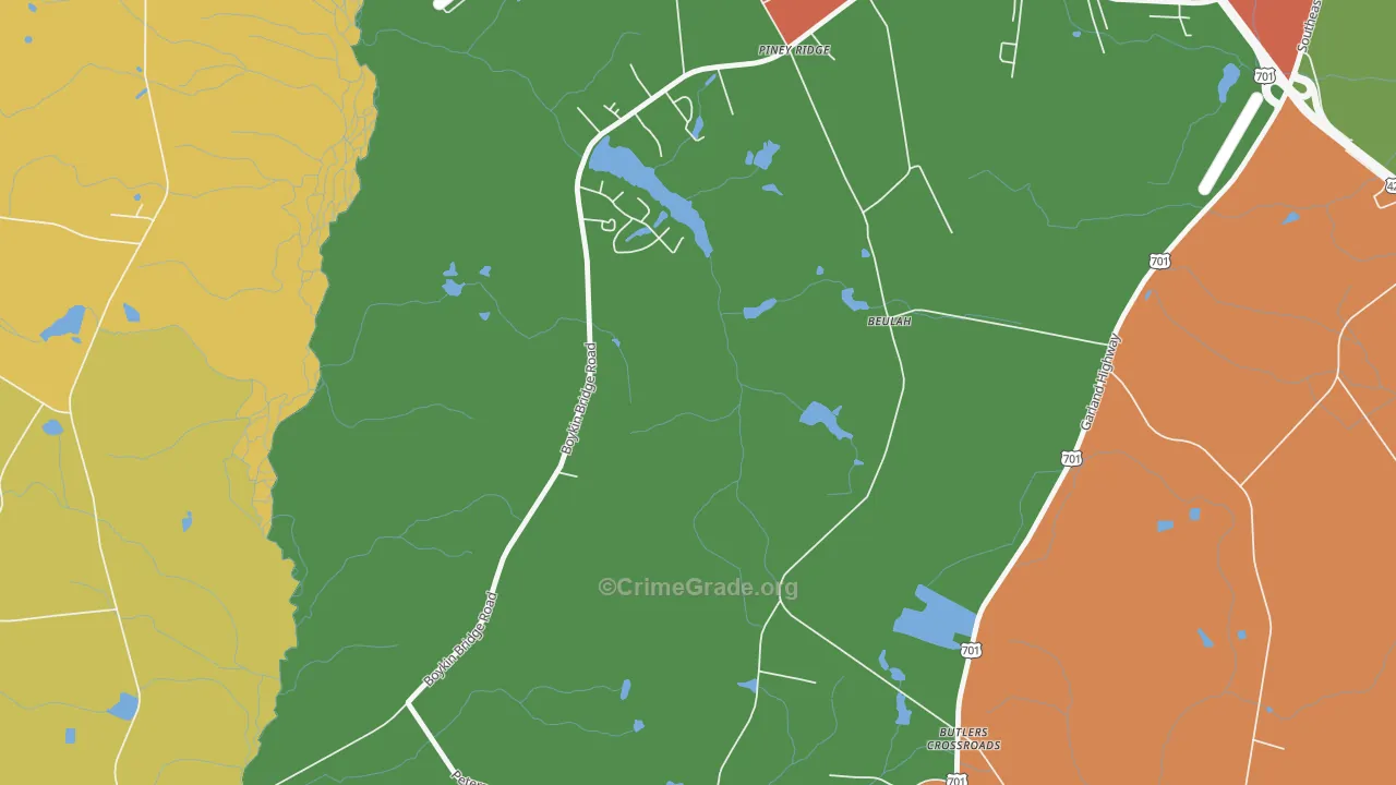Piney Ridge, NC Map of Assault Rates