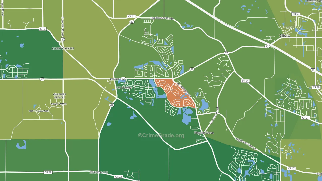 Pingree Grove, IL Map of Assault Rates