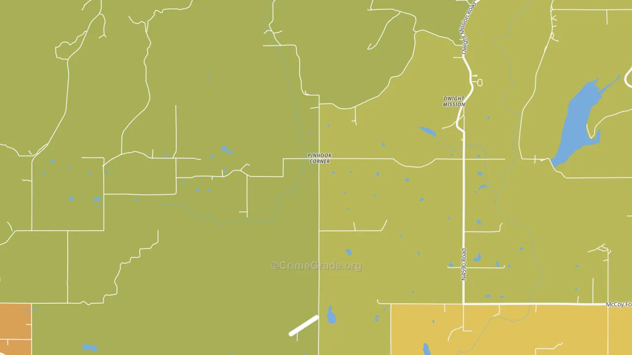 Pinhook Corner, OK Map of Assault Rates