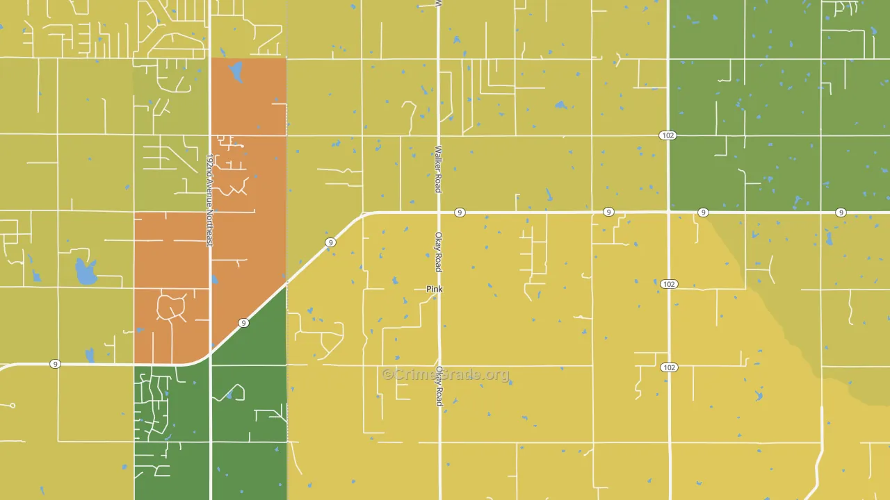 Pink, OK Map of Assault Rates