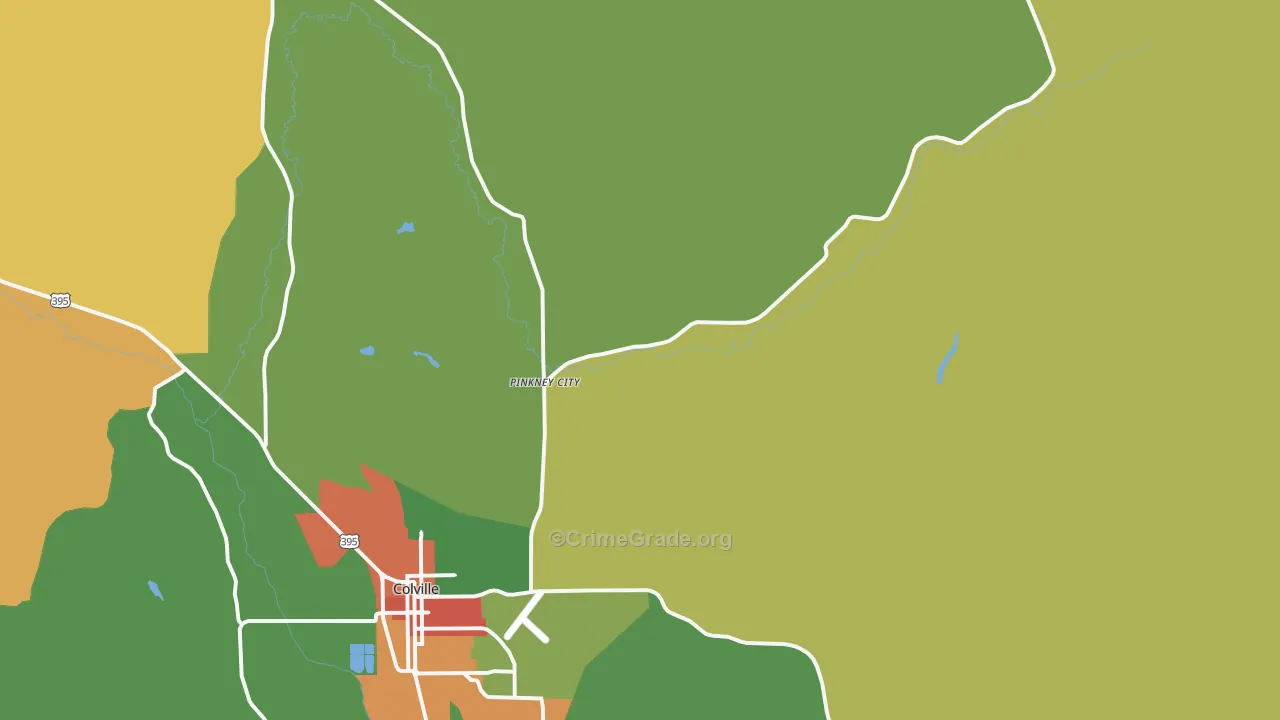 Pinkney City, WA Map of Assault Rates