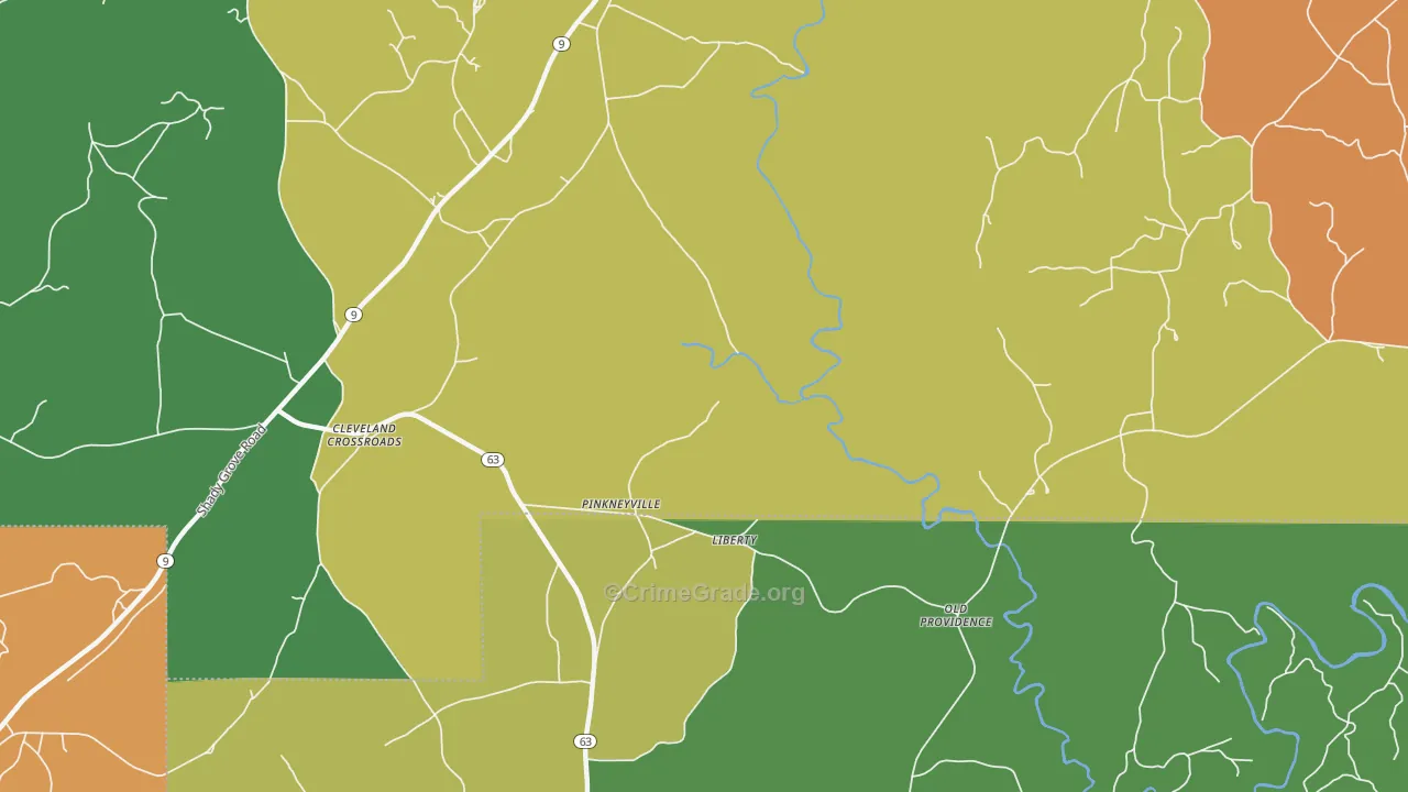 Pinkneyville, AL Map of Assault Rates