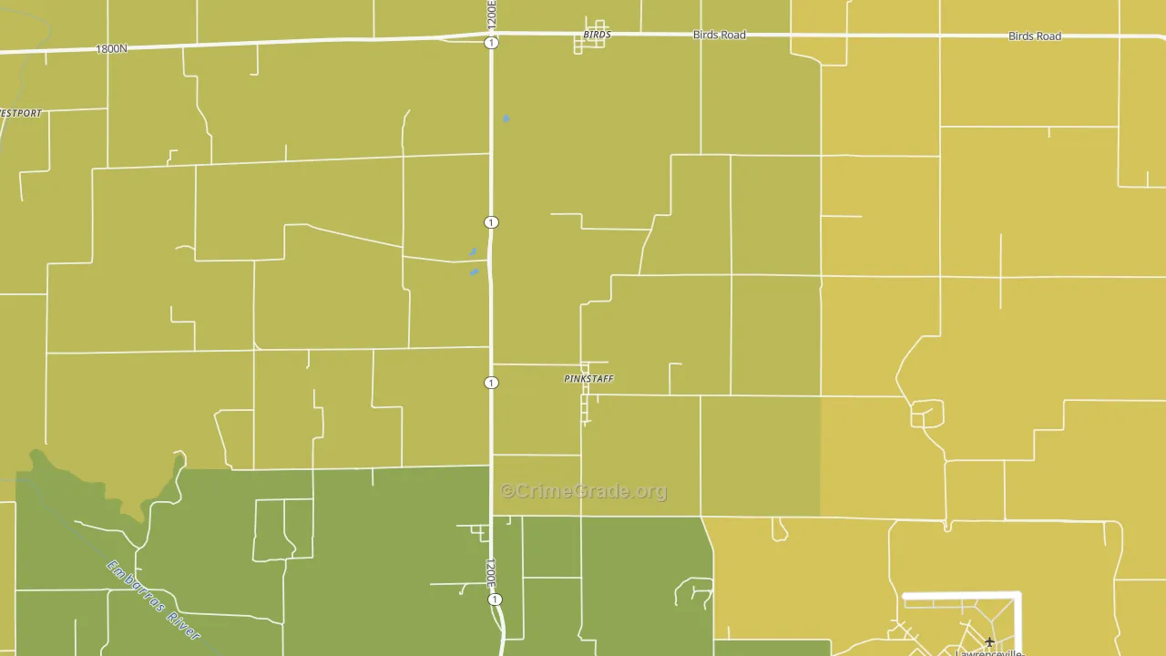 Pinkstaff, IL Map of Assault Rates