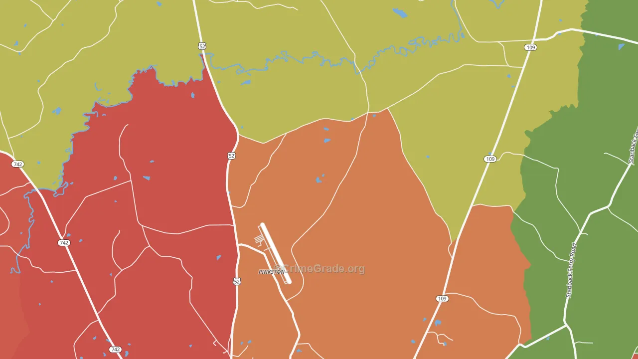 Pinkston, NC Map of Assault Rates
