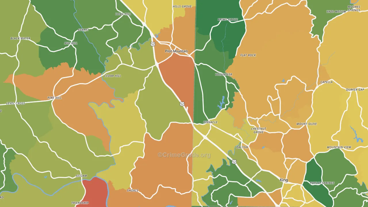 Pinnacle, NC Map of Assault Rates