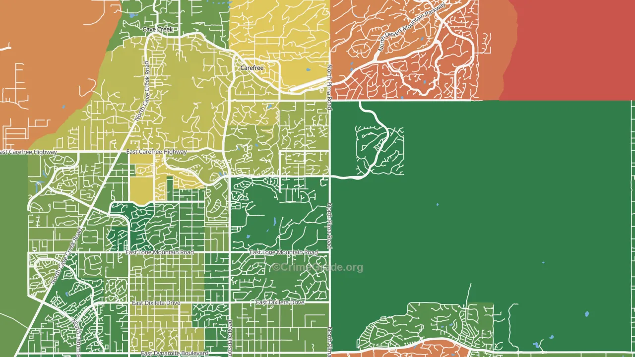 Pinnacle Peak, Scottsdale, AZ Map of Assault Rates