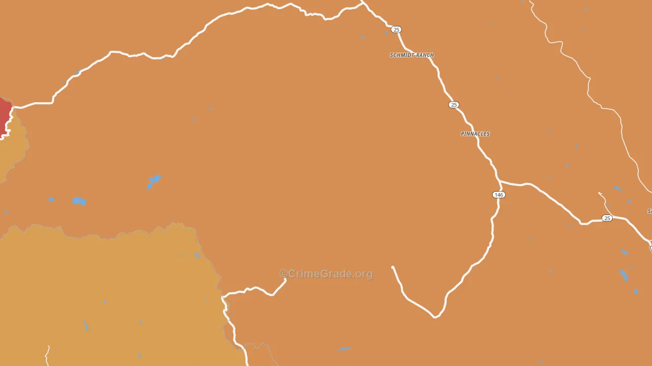 Pinnacles, CA Map of Assault Rates