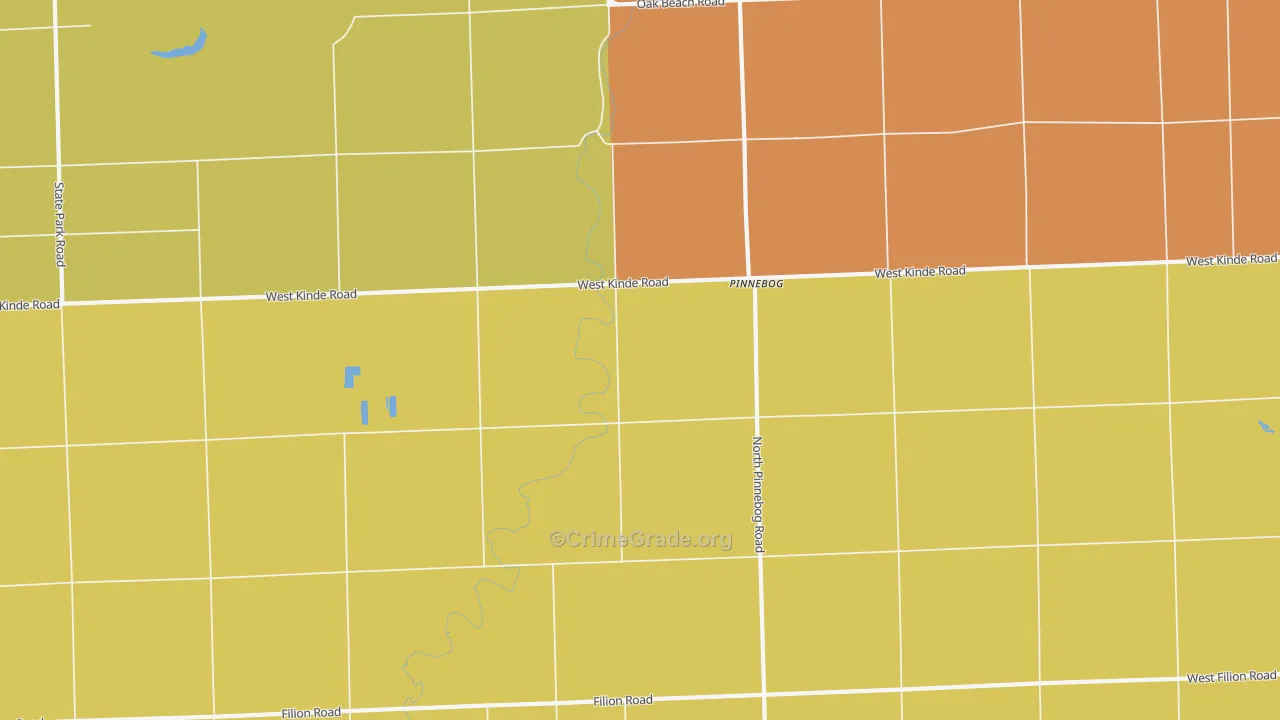 Pinnebog, MI Map of Assault Rates