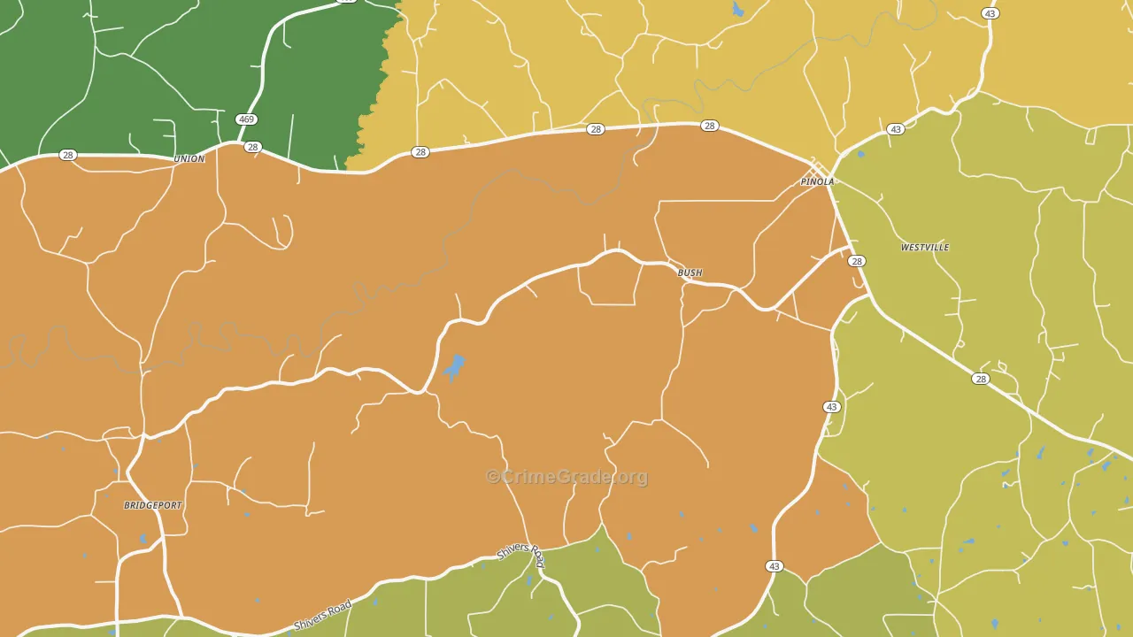 Pinola, MS Map of Assault Rates
