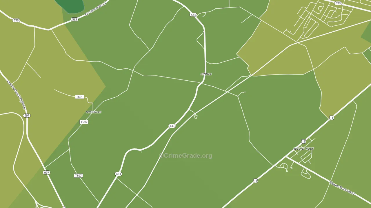 Pinola, PA Map of Assault Rates