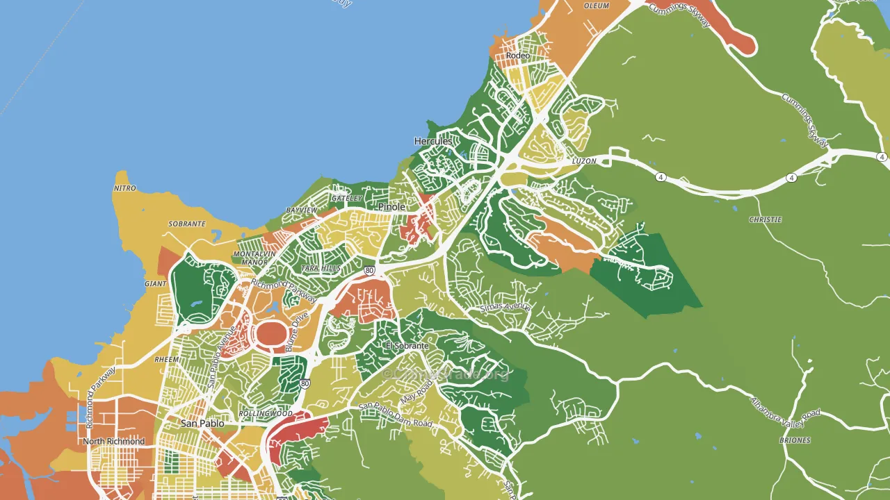 Pinole, CA Map of Assault Rates