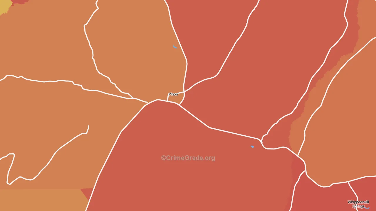 Pinon, AZ Map of Assault Rates