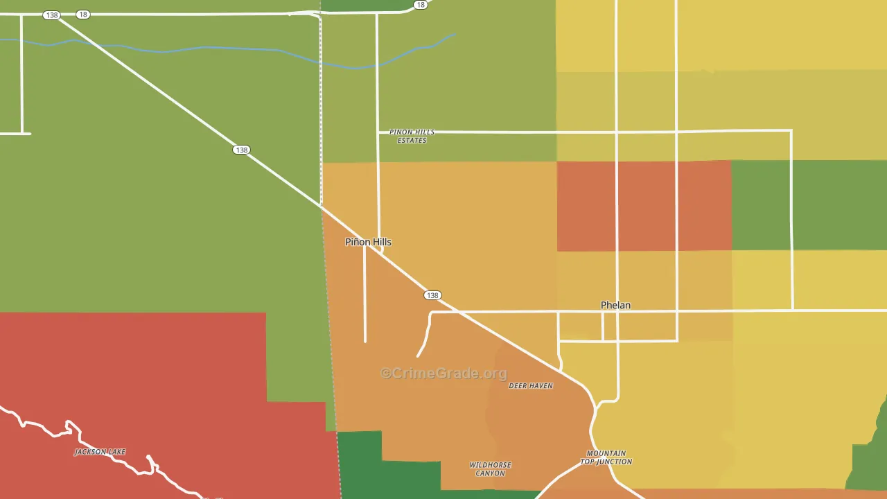 Pinon Hills, CA Map of Assault Rates
