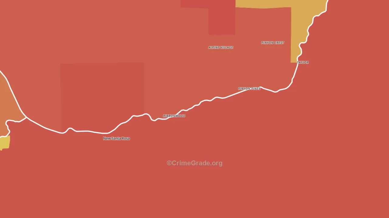 Pinyon Pines, CA Map of Assault Rates